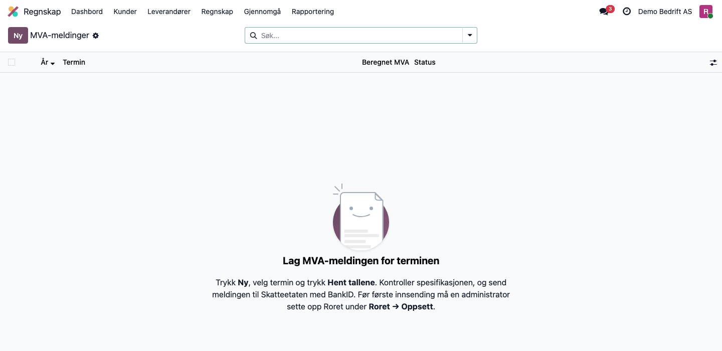 MVA-meldinger før den første meldingen