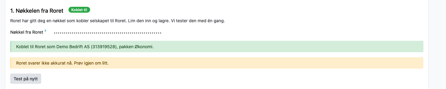 Steg 1 når Roret ikke svarer